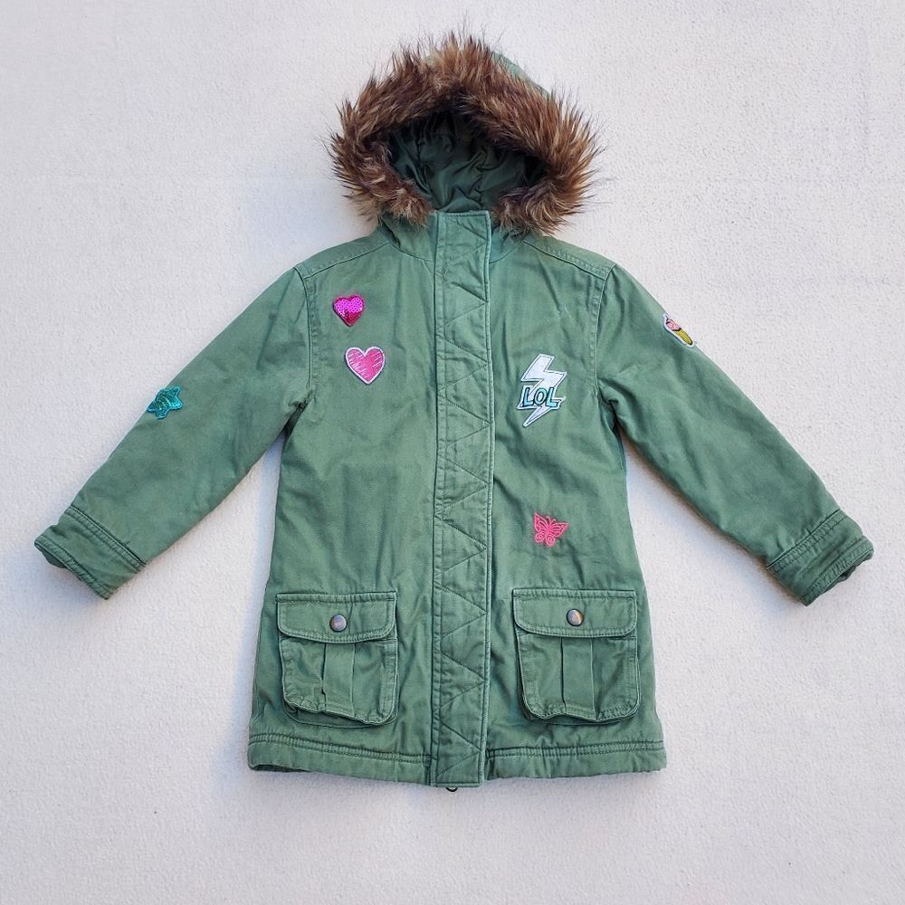 Children's Place Long Sleeve Patched Hooded Parka Jacket Size XS-4
